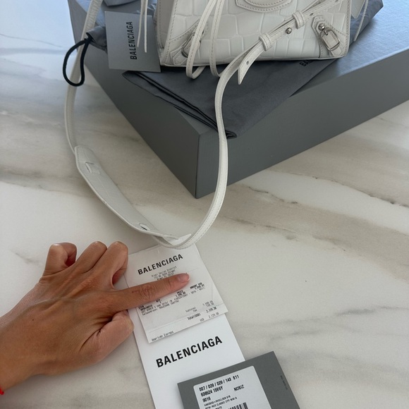 Balenciaga White Croc-Embossed Women's Bag - Picture 12 of 13